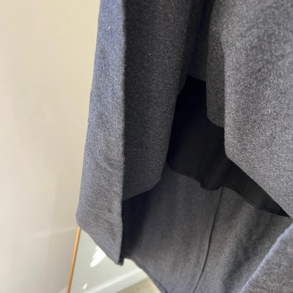 NWT🔖Lobbster Vietnamese Designer Brand Grey Draped Midi Skirt Wool A-line - Picture 6 of 10